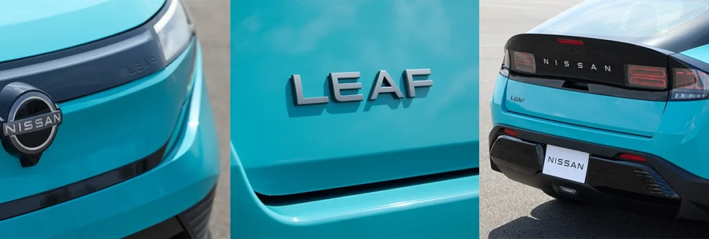 Vue de devant et derrière de la Nouvelle Nissan Leaf 2026